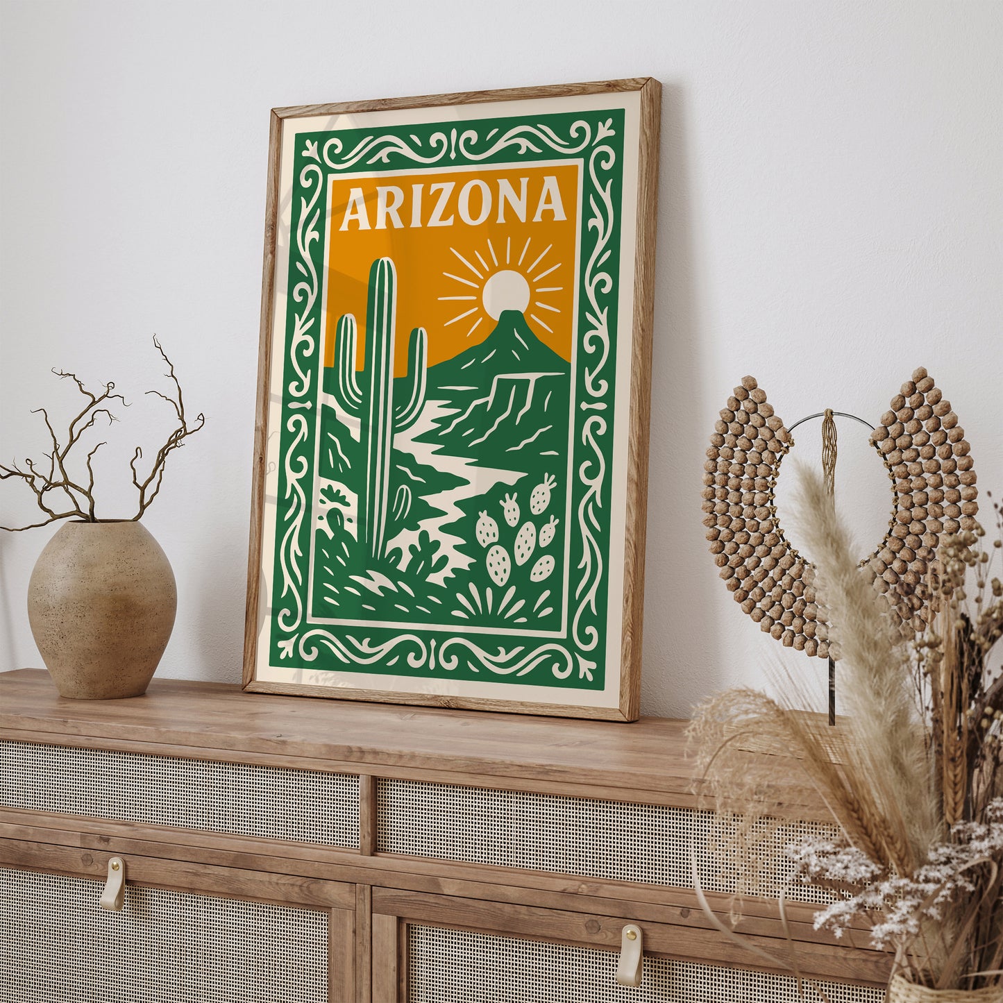 Arizona Green Travel Poster – Vintage Travel Art