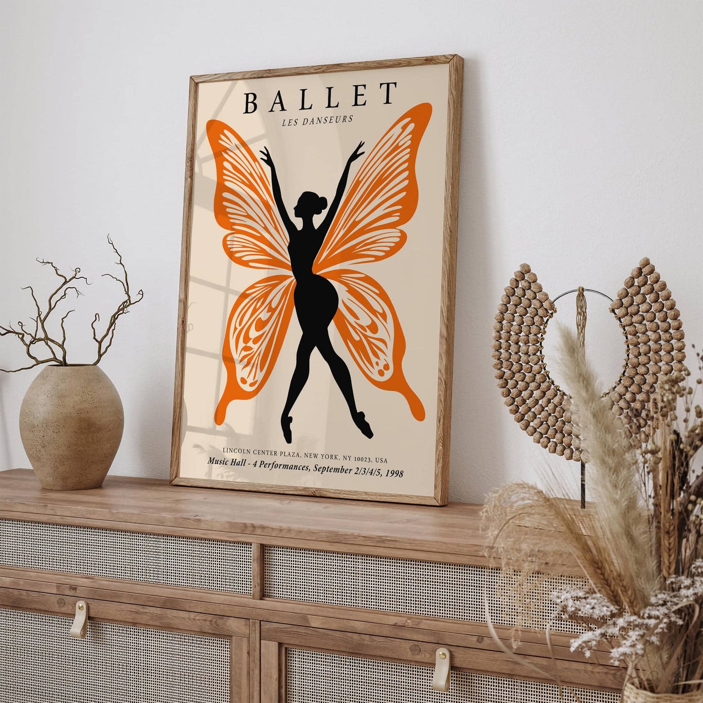 Ballet Poster with Orange Butterfly Dancer