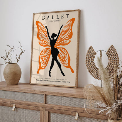 Ballet Poster with Orange Butterfly Dancer
