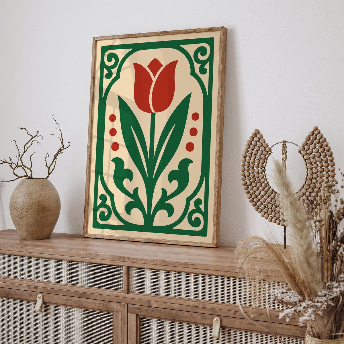 Red Tulip Flower Poster