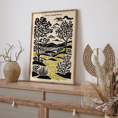 Home Sweet Home Poster - Scenic Landscape Art