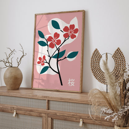 Cherry Blossom Floral Japanese Art Print