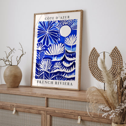 Cote d'Azur Blue Travel Wall Art