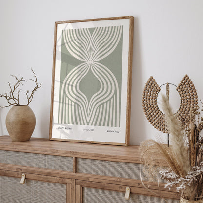 Sage Green Abstract Poster - Modern Cut Outs Print