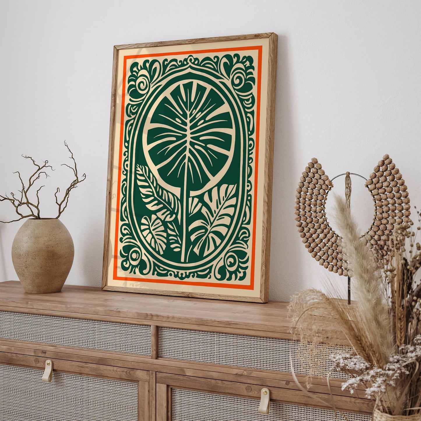 Retro Cut Outs Monstera Leaves Poster