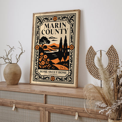 Marin County Home Sweet Home California Poster