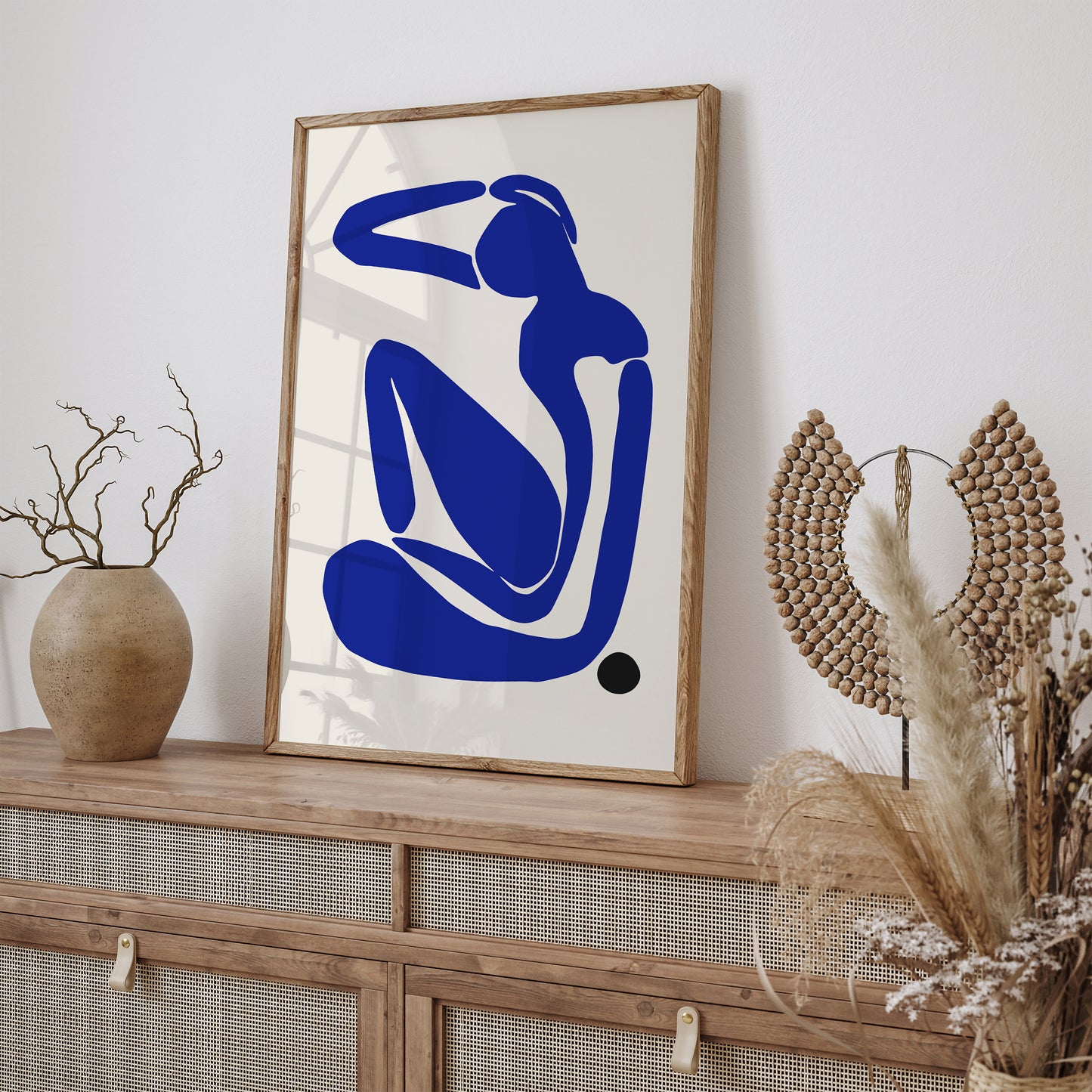 Blue Nude Woman Body Shape Art Print