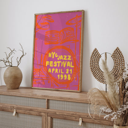 NYC Jazz Festival Neon Poster