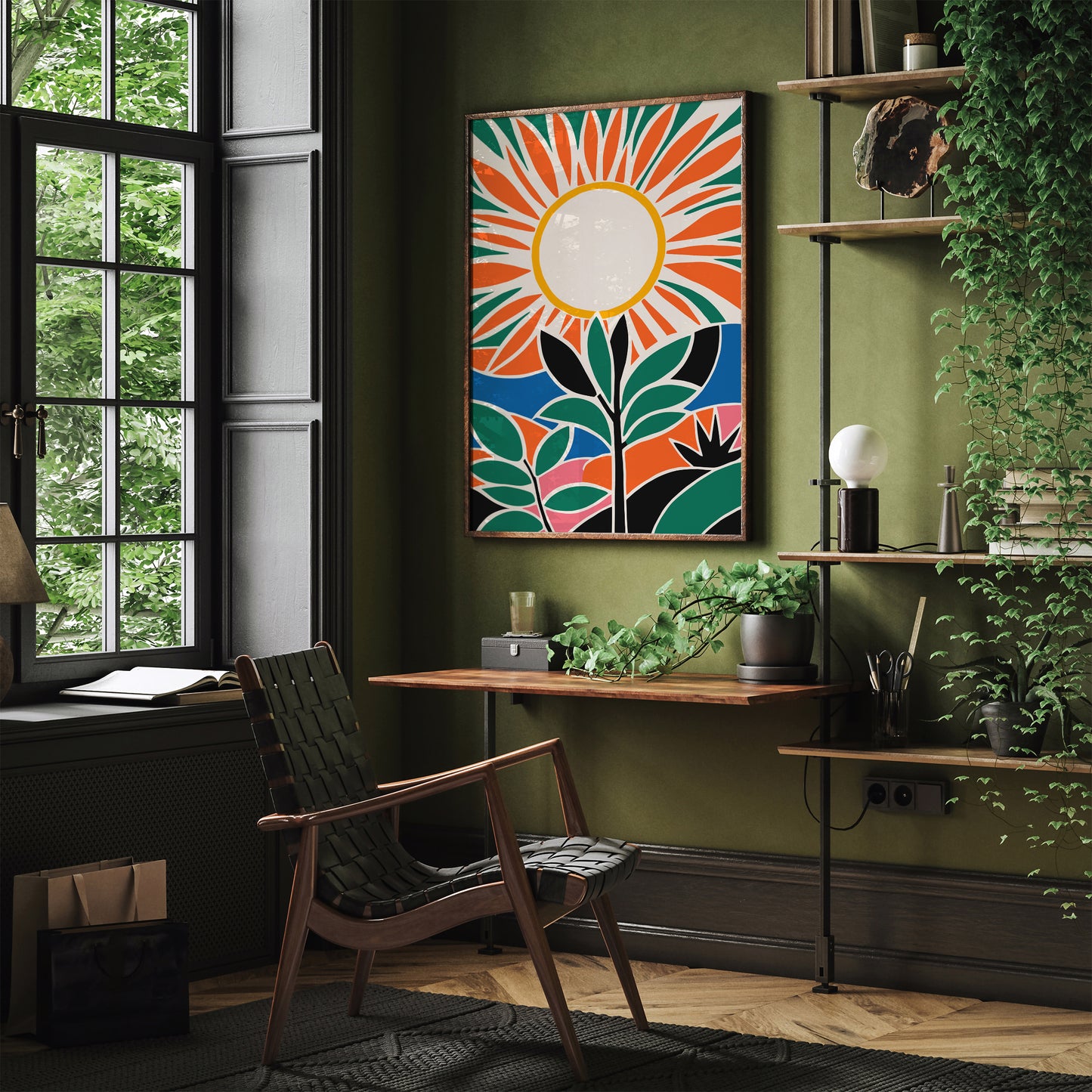 Mid Century Modern Sunshine Scenic Art Print