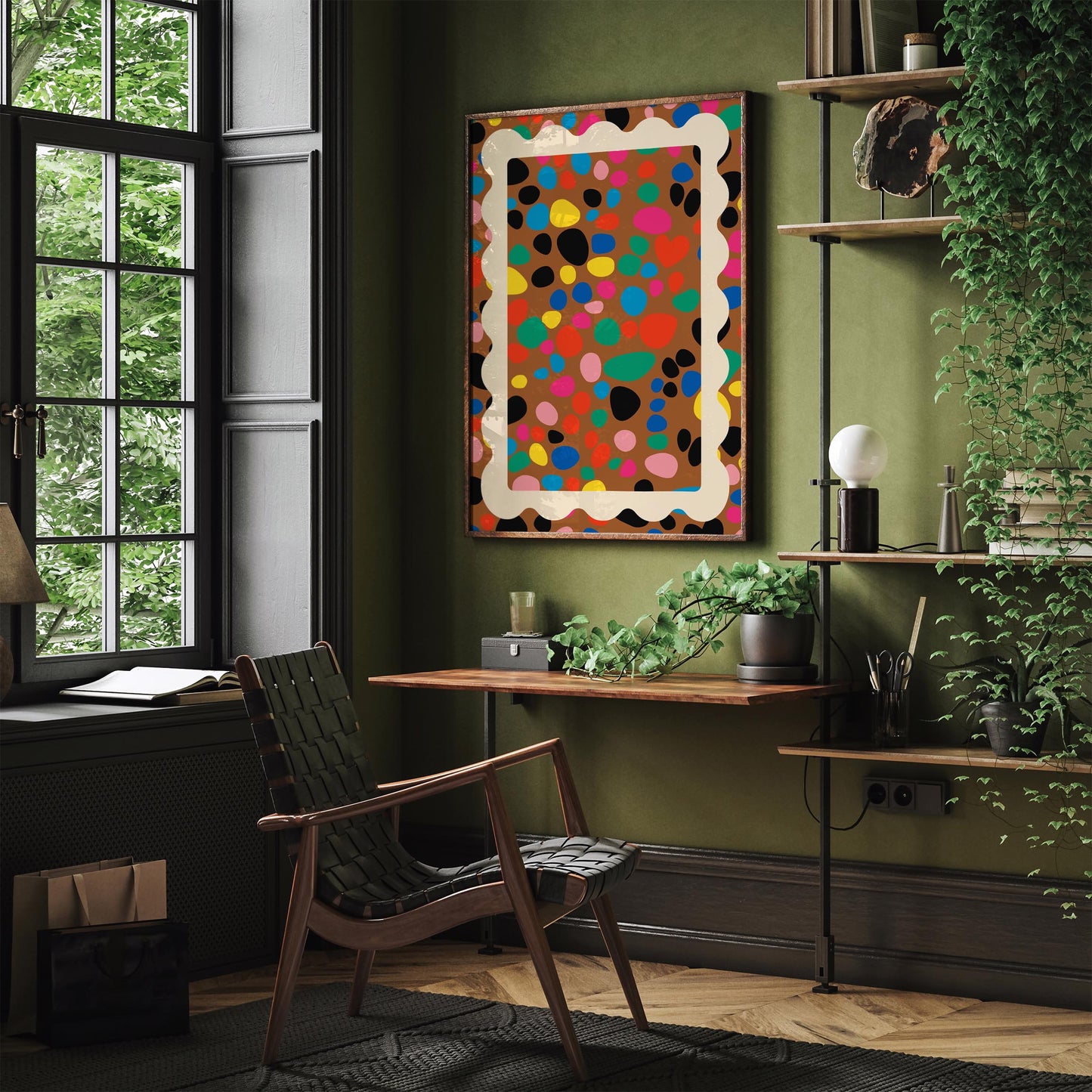 Colorful Confetti Spot Poster - Bold Maximalist Rainbow Wall Art