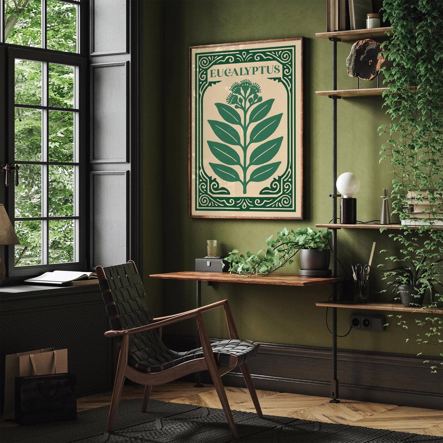 Eucalyptus Green Poster - Nature Rococo Revival Print