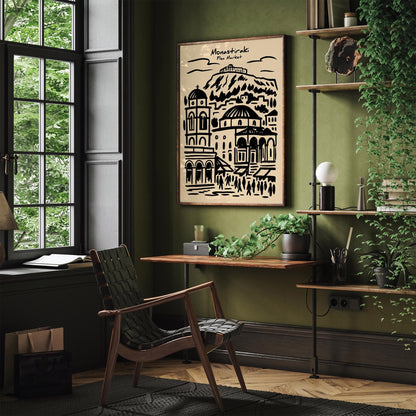 Monastiraki Market Poster - Athens Greece Travel Wall Art