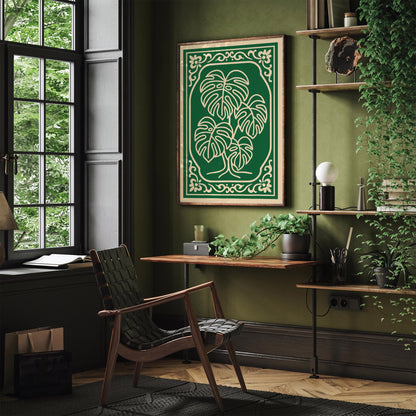 Green Monstera Plant Wall Art Print