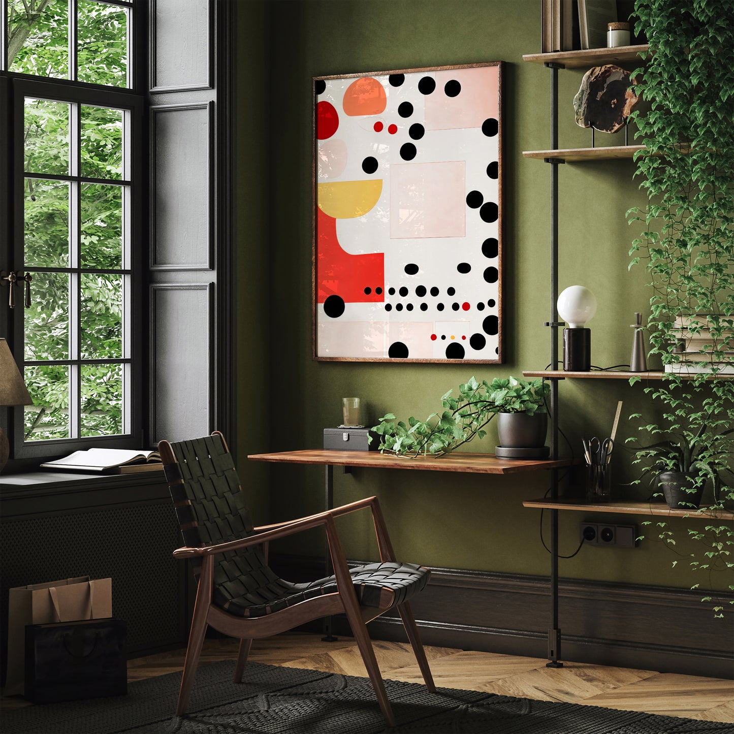 Mid-Century Modern Polka Dots Art Print