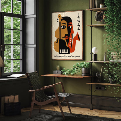 Jazz Music Poster - Cubist Abstract Wall Art