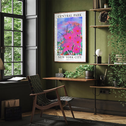 Central Park, New York City Floral Poster