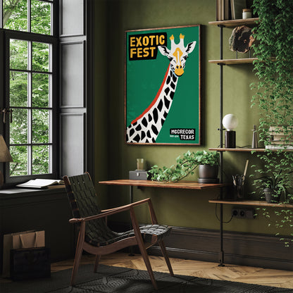 Exotic Fest - Retro Giraffe Poster