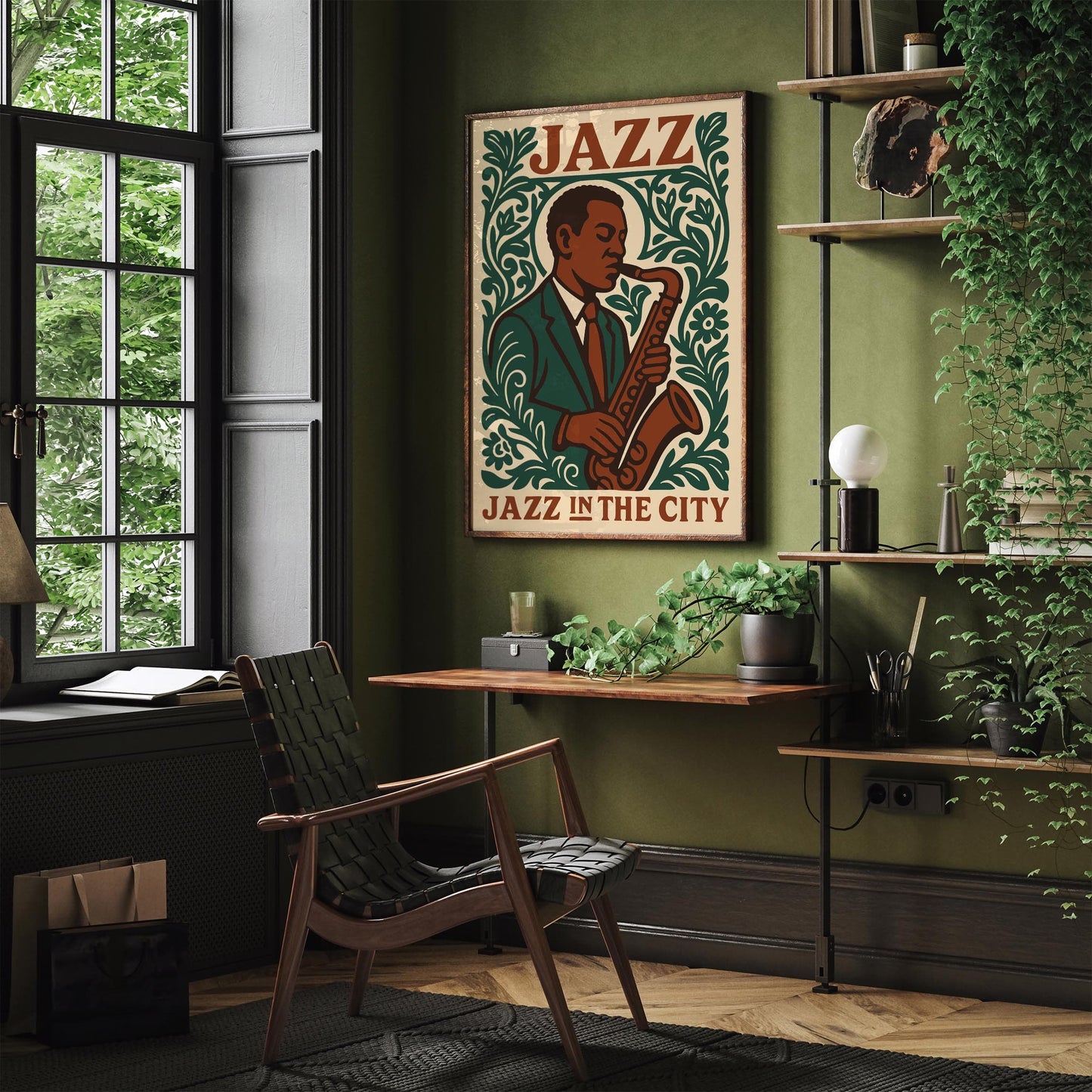 Jazz In The City Poster - Musician Portrait Wall Art