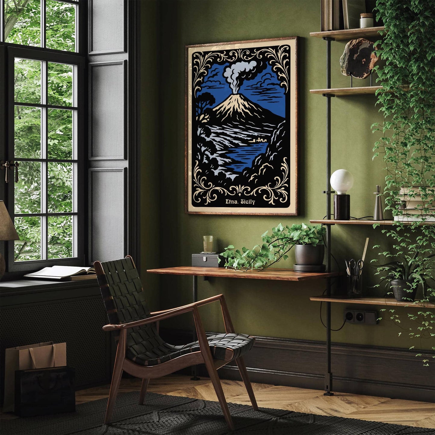 Etna Sicily Poster - Rococo Style Art Print 2025