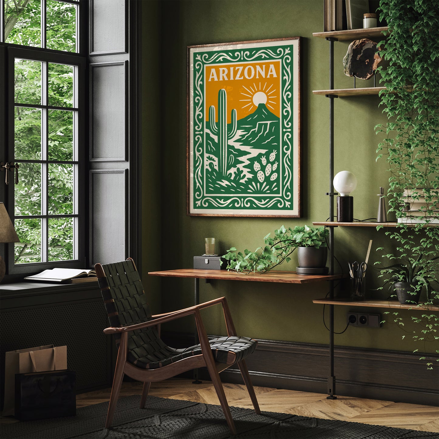 Arizona Green Travel Poster – Vintage Travel Art