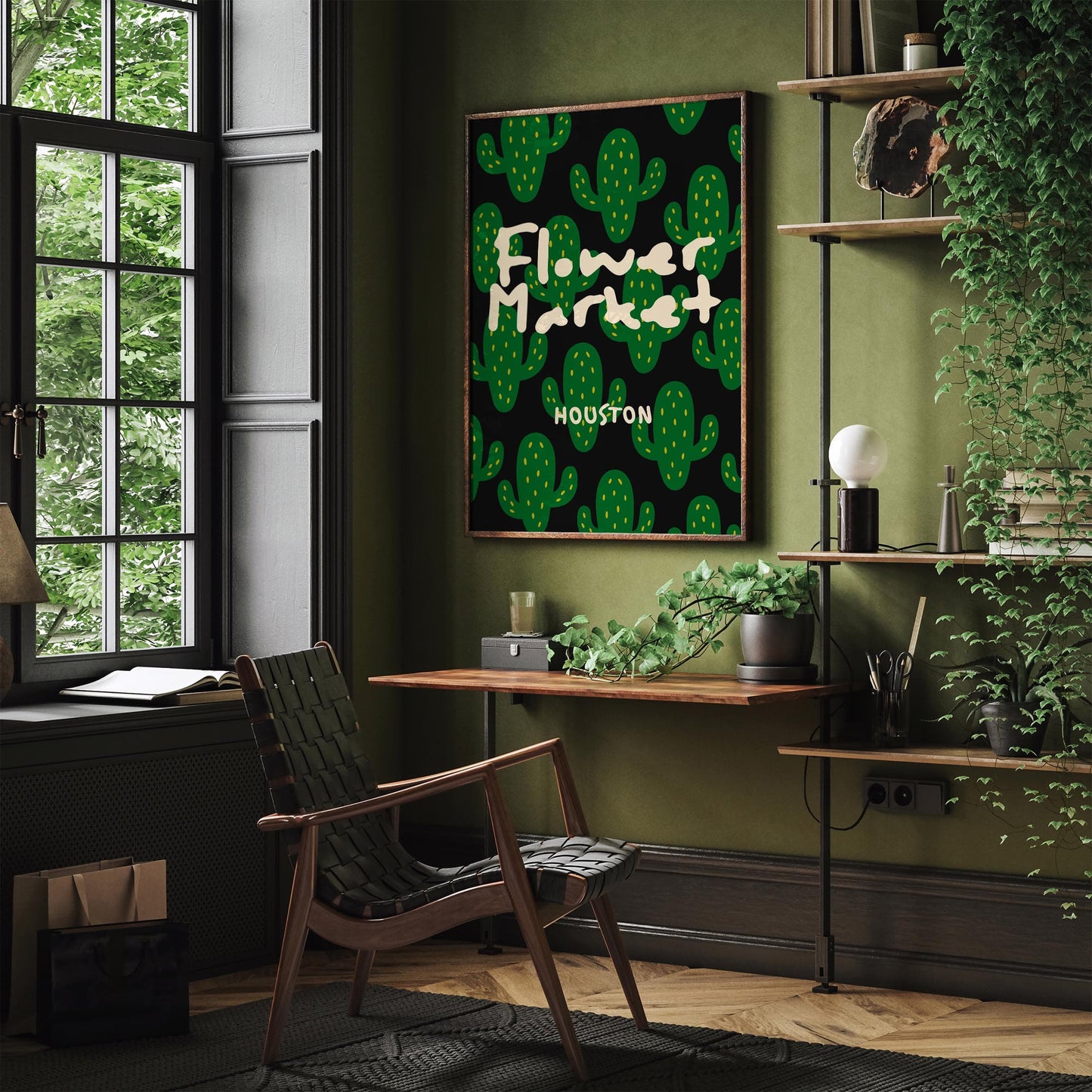 Houston Texas Flower Market Poster