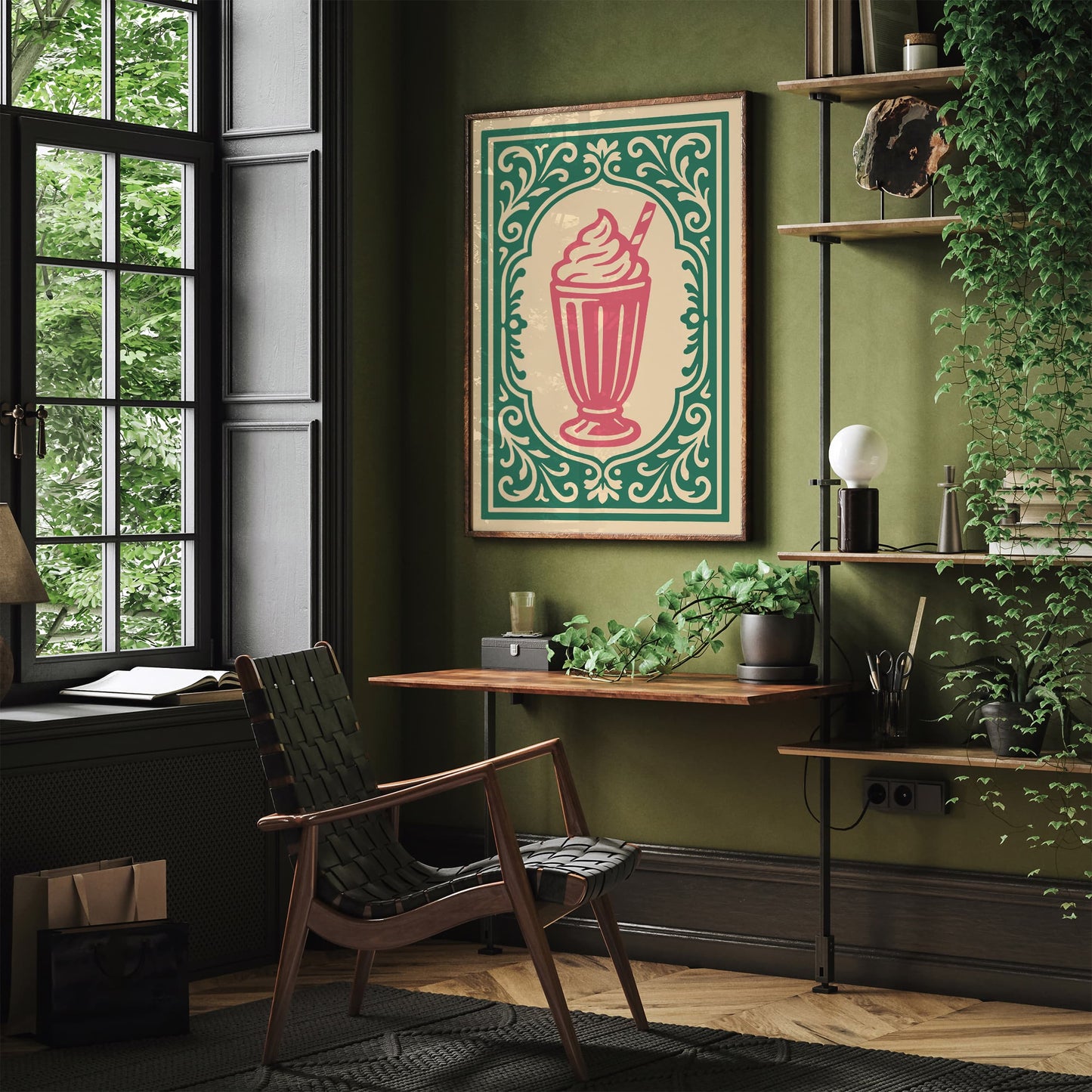 Delicious Shake Poster - Rococo Style Kitchen Wall Art