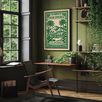 Palm Springs California Green Travel Poster
