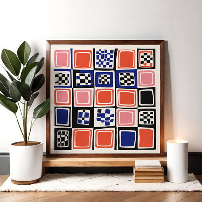 Mid Century Modern Abstract Square Art Print