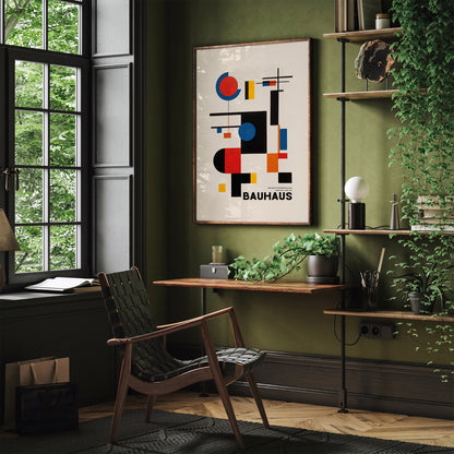 Bauhaus Abstract Geometric Shapes Poster