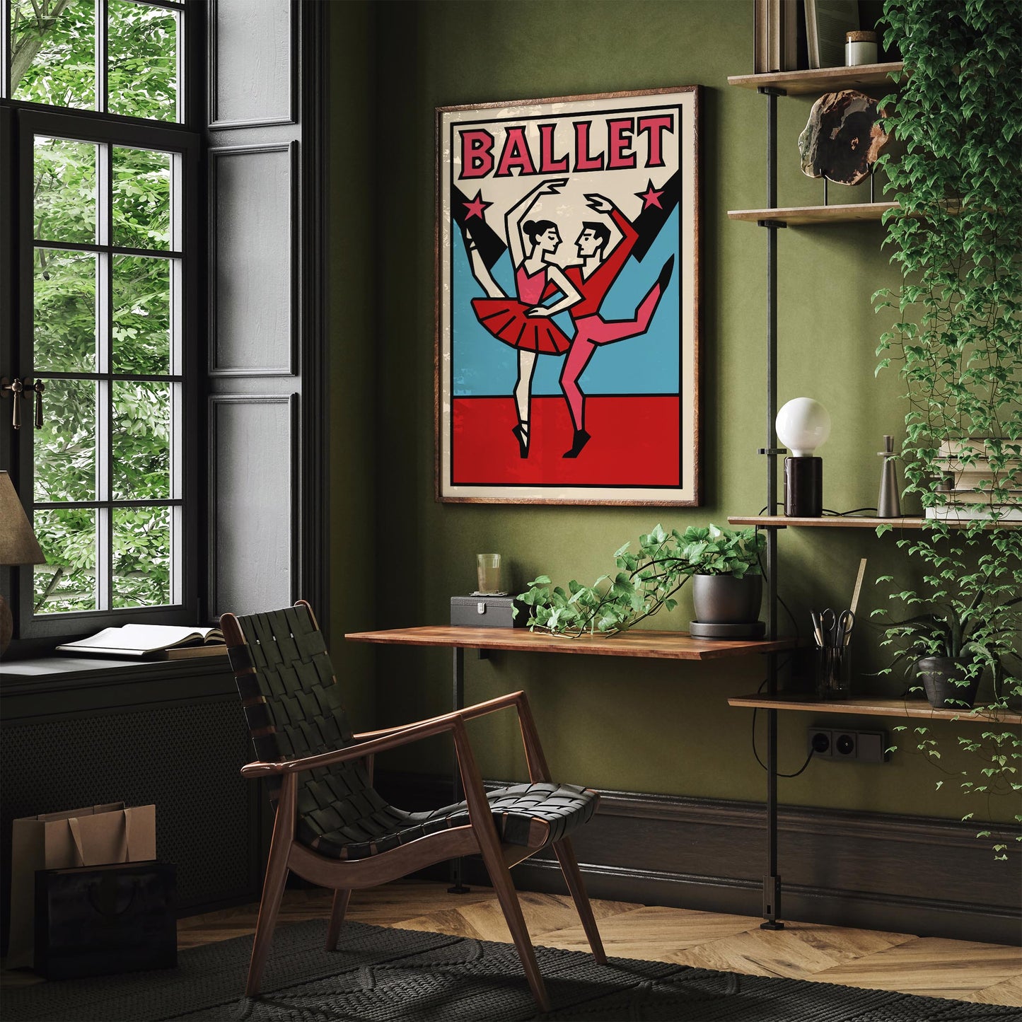 Retro Ballet Poster Print