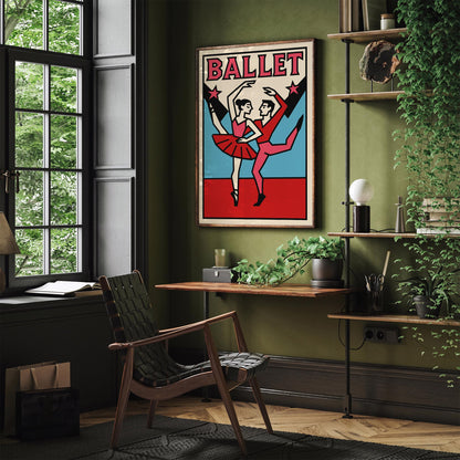 Retro Ballet Poster Print