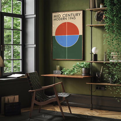 Mid Century Modern 1945 Home Office Poster