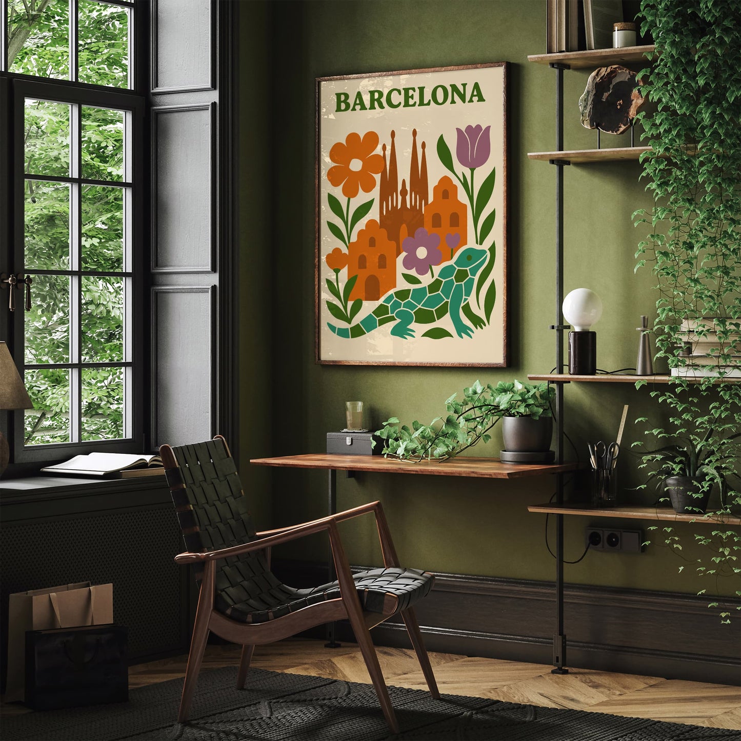 Bohemian Barcelona Print - Vintage Travel Poster