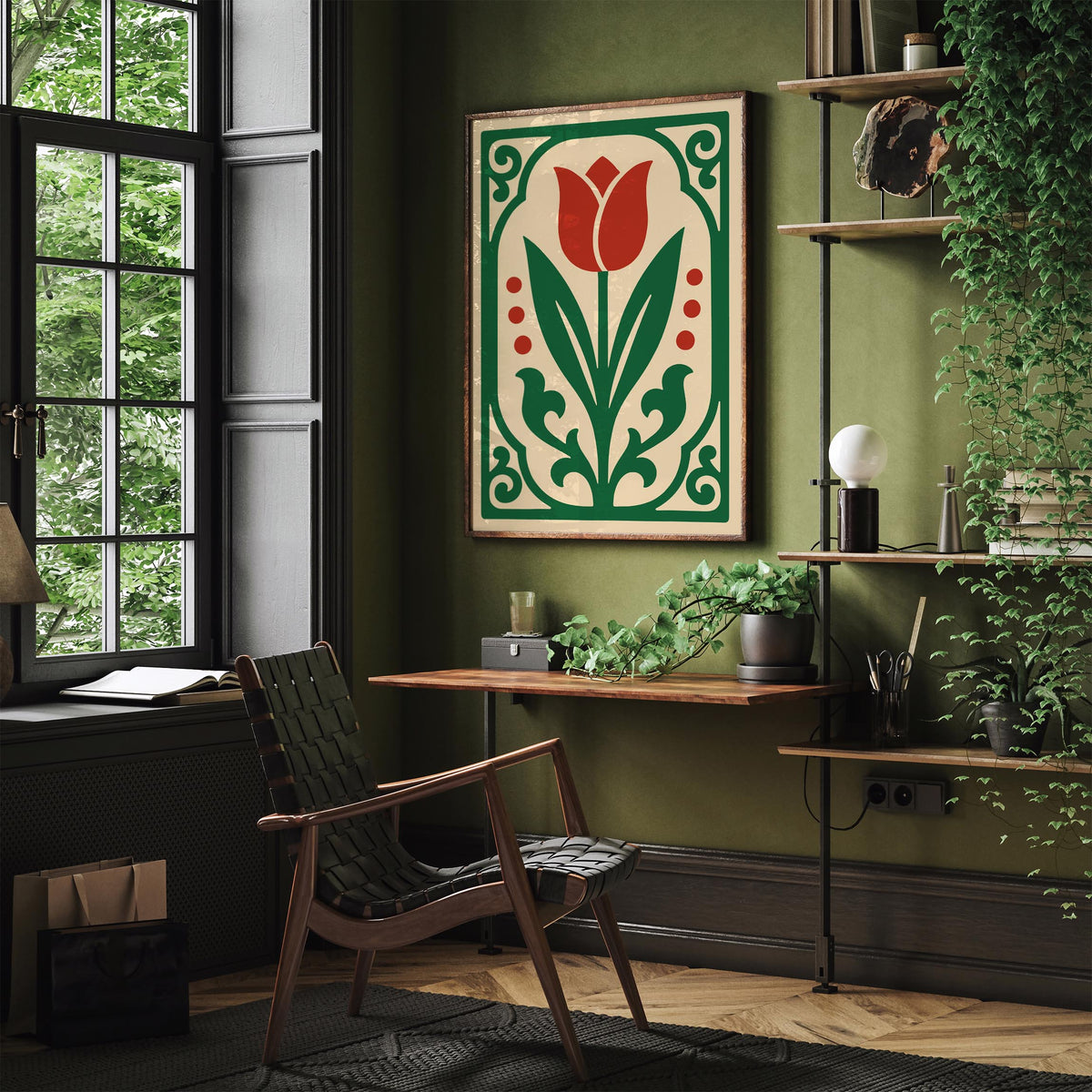 Red Tulip Flower Poster