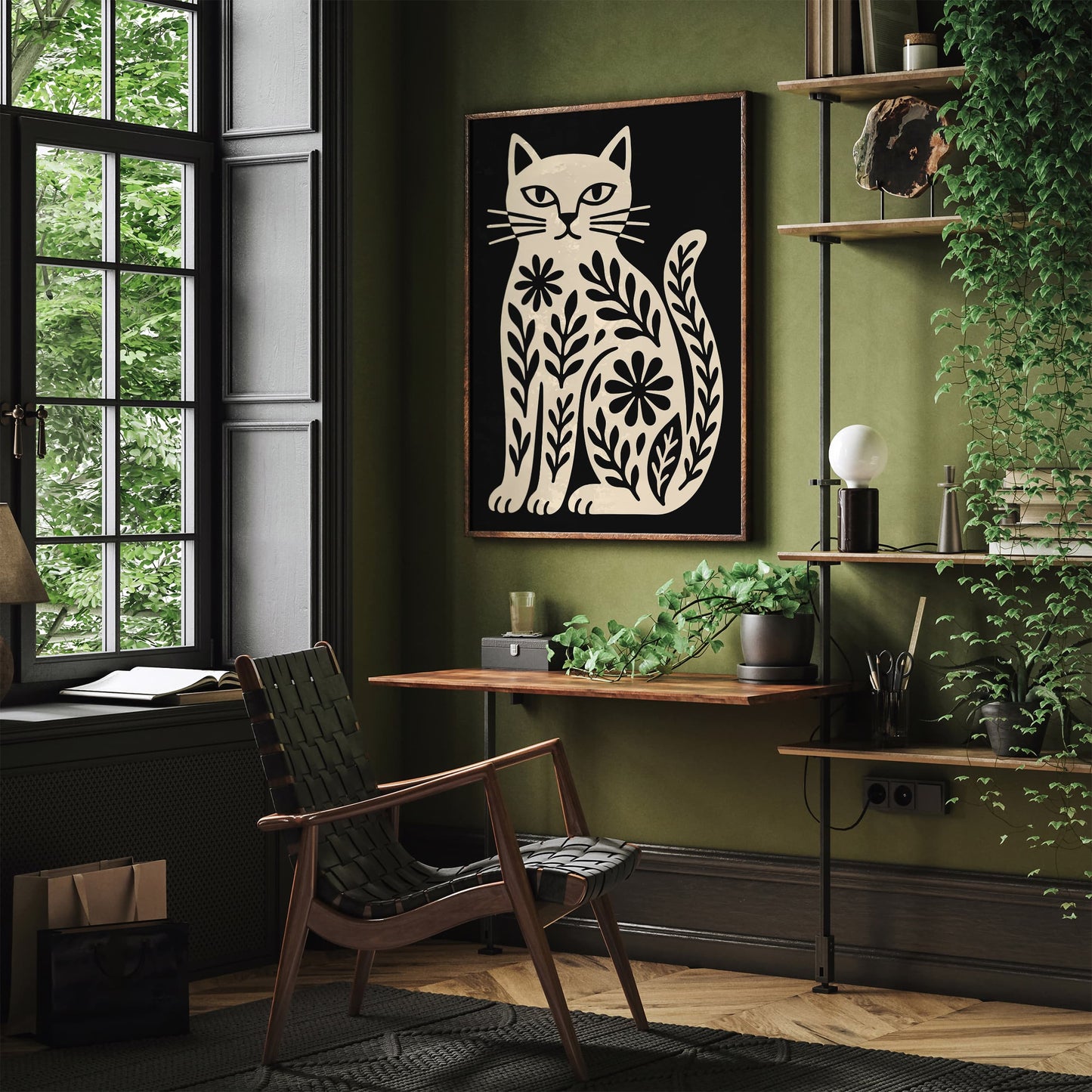 Bohemian Cat Portrait Poster