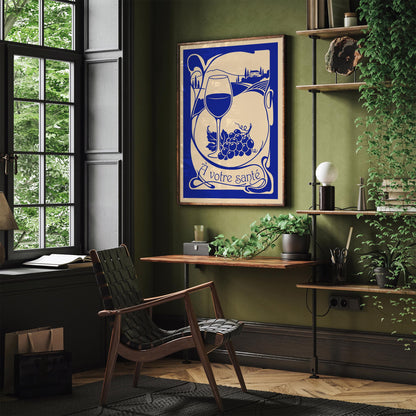 À Votre Santé French Wine Poster