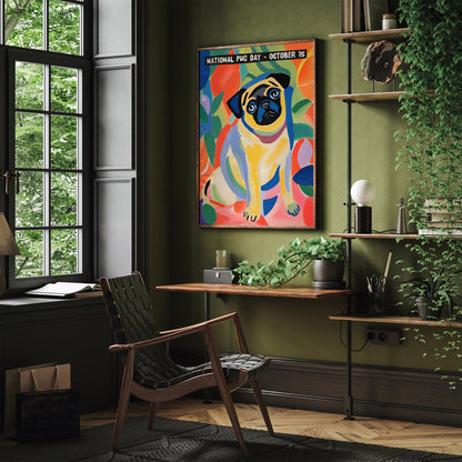 National Pug Day - Cute Colorful Poster