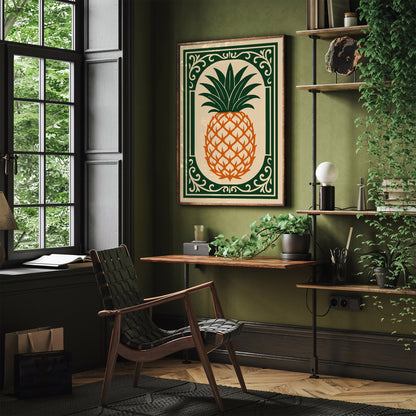 Rococo Pineapple Fruit Wall Art for Kitchen Decor