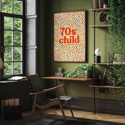 70s Child Poster - Retro Abstract Colorful Wall Art