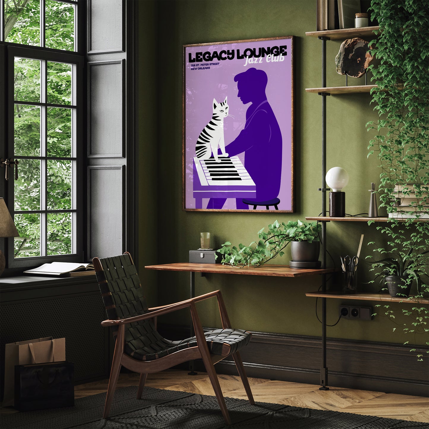 Legacy Lounge Jazz Club Purple Poster