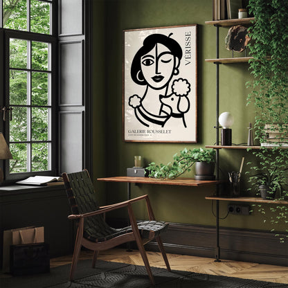 French Girl with Poodle – Black Ink Galerie Rousselet Poster