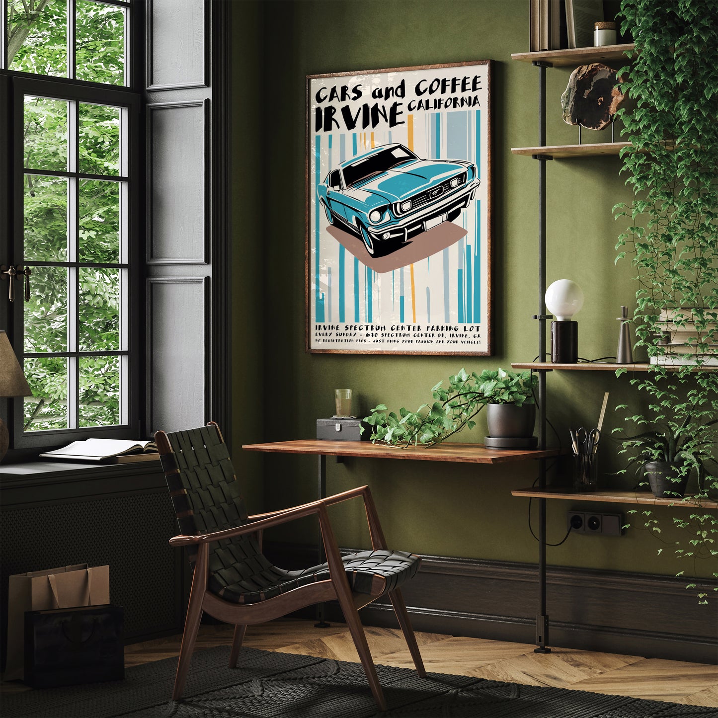 Cars and Coffee Retro Poster