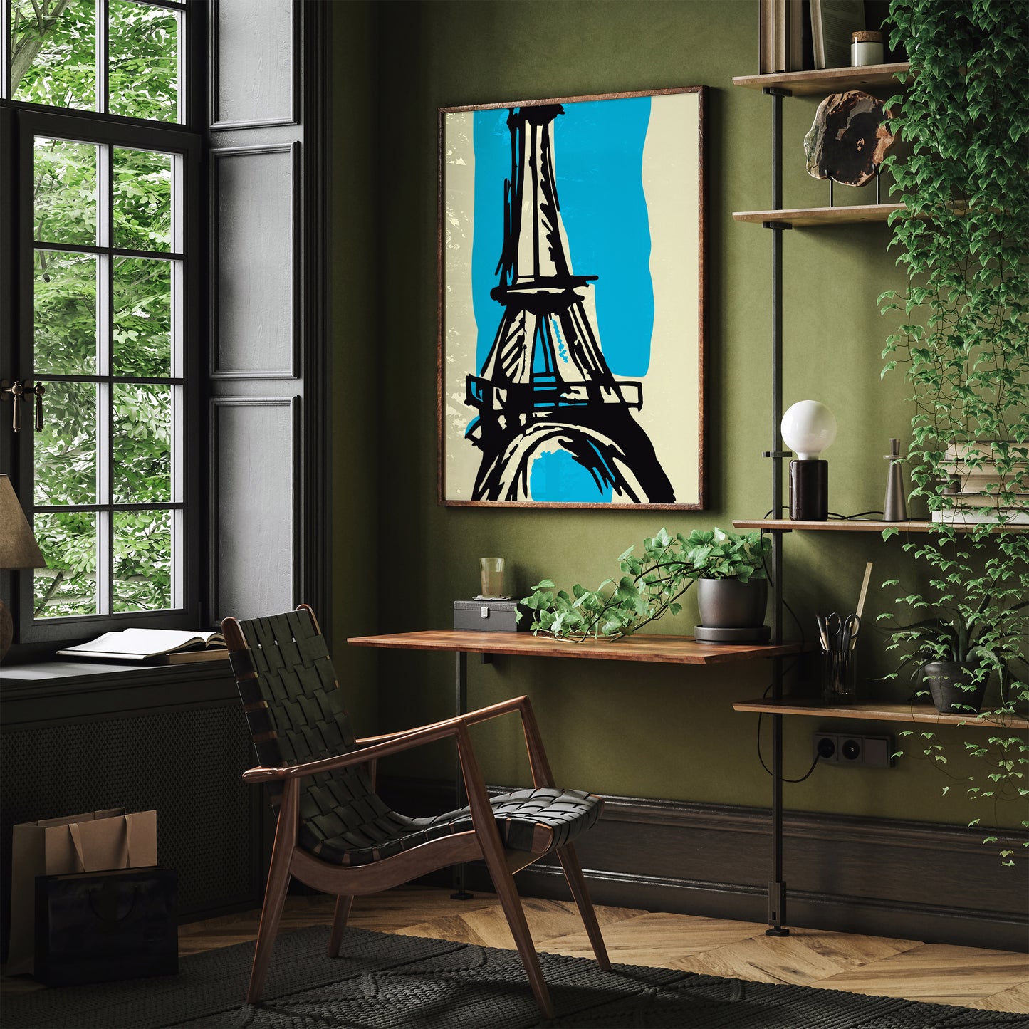 Retro Eiffel Tower Art Print