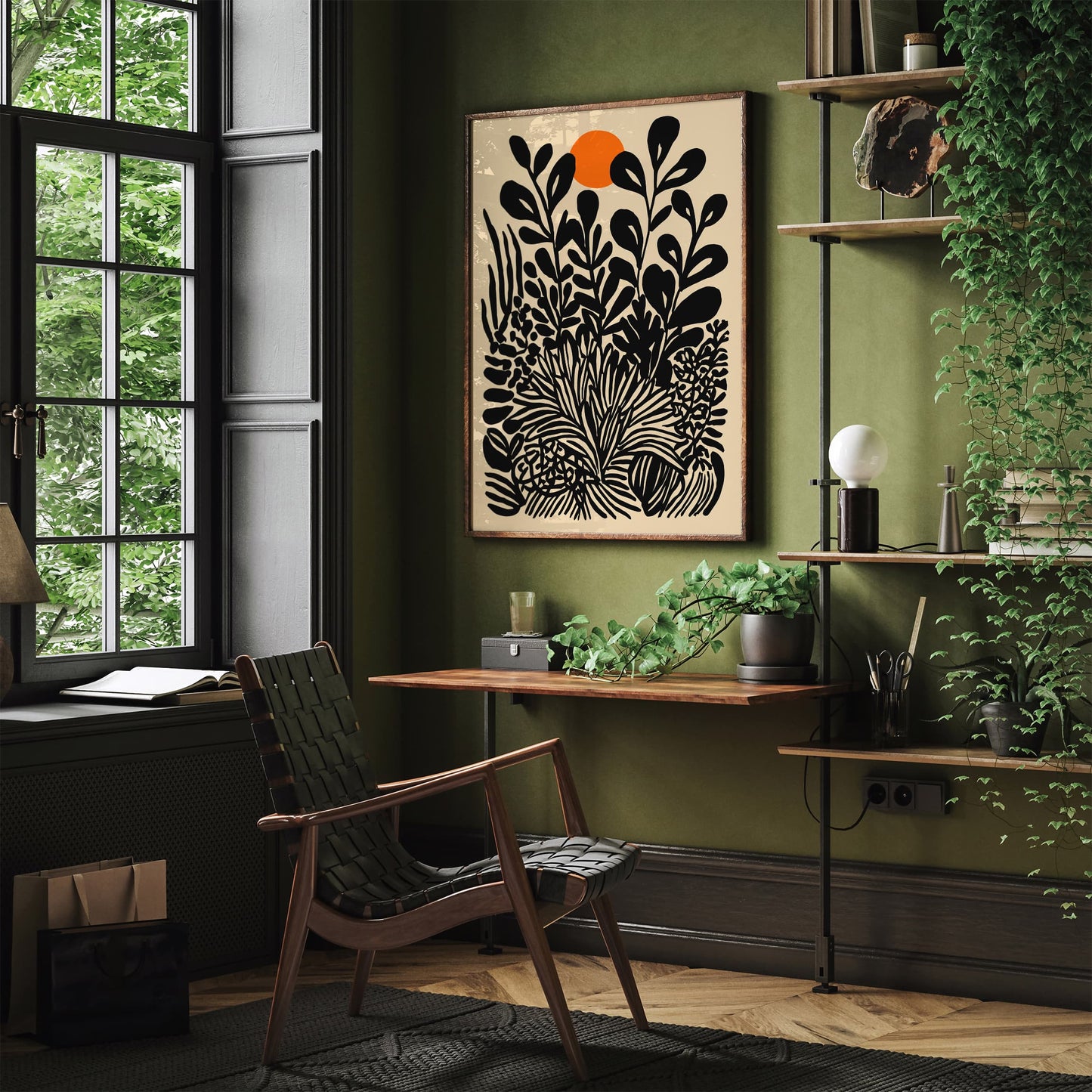 Black Botanical Wall Art Print 2025