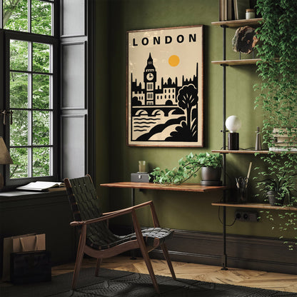 London Big Ben Modern Travel Poster