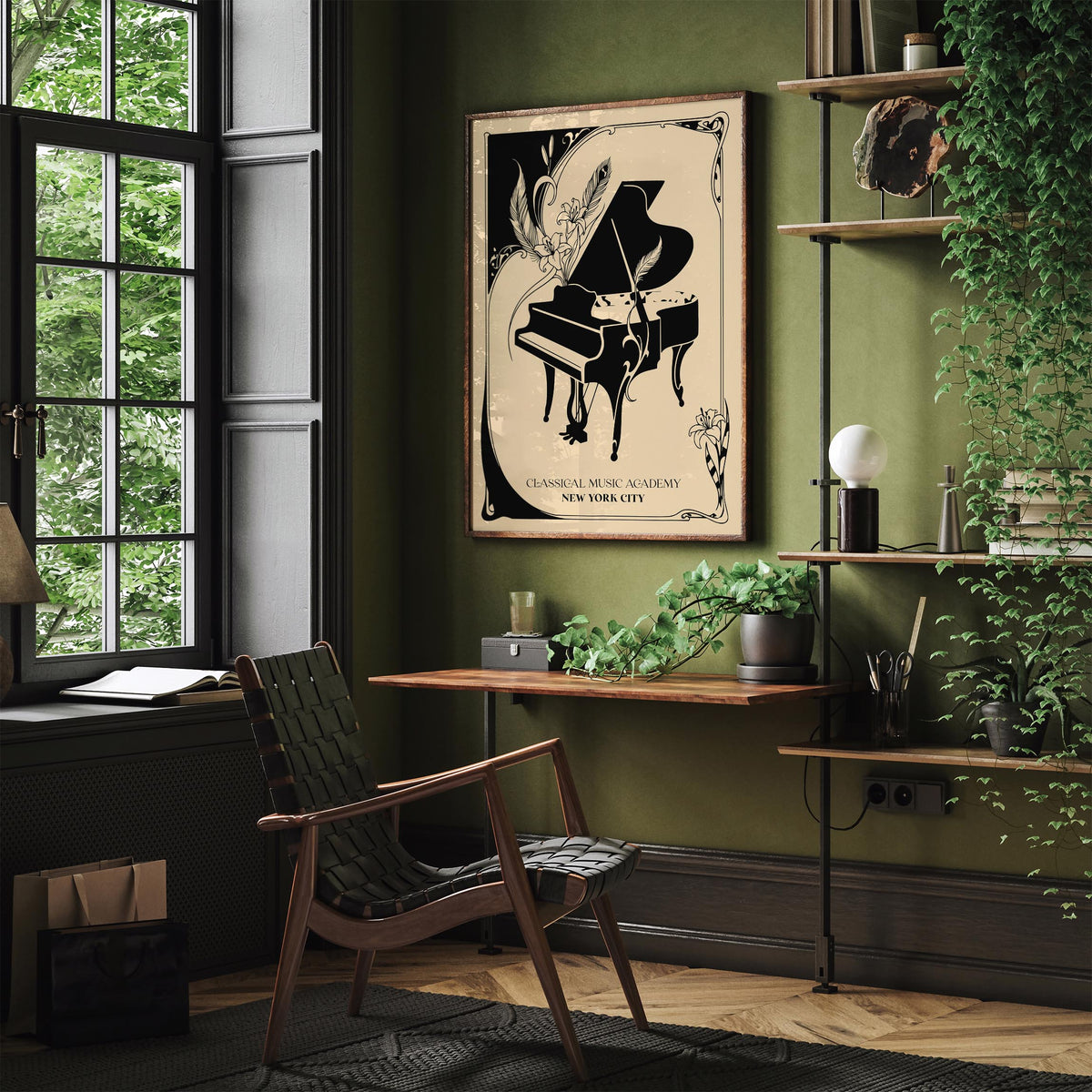 New York City Classical Music Academy Art Nouveau Poster