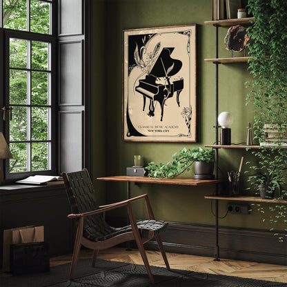 New York City Classical Music Academy Art Nouveau Poster