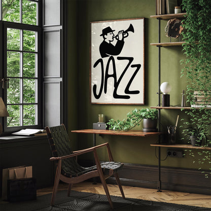 Jazz Music Poster - Retro Jazz Musician Art Print
