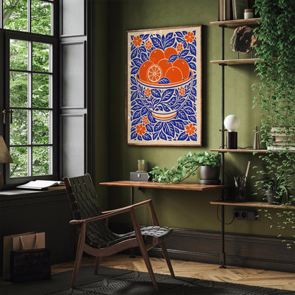 Orange Fruit Bowl Poster