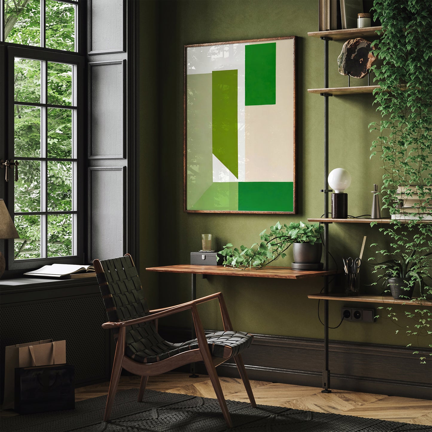 Green Modern Geometric Minimalist Print